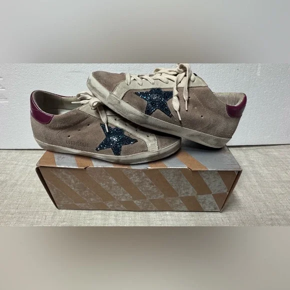 Golden Goose Beige and Blue Suede
Superstar Sneakers Size 6” - Picture 5 of 12